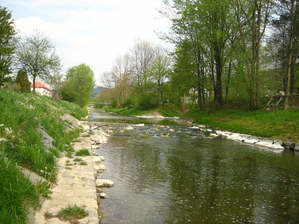 Řeka Vsetínská Bečva.
