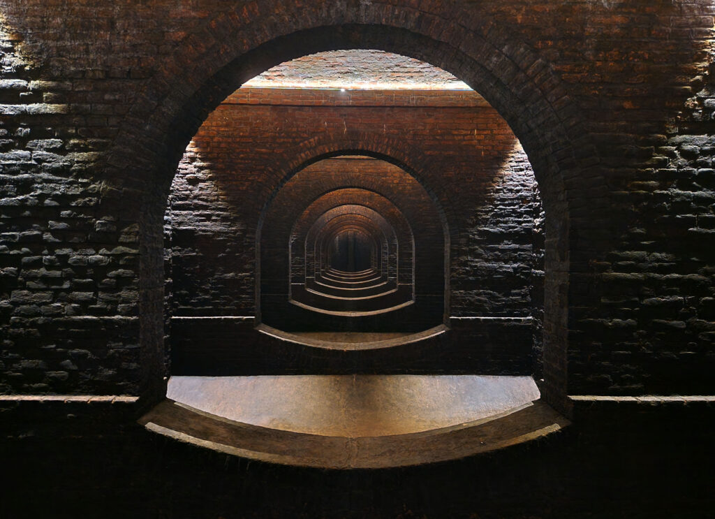 Nekonečné tunely mezi nekonečnými sloupy.